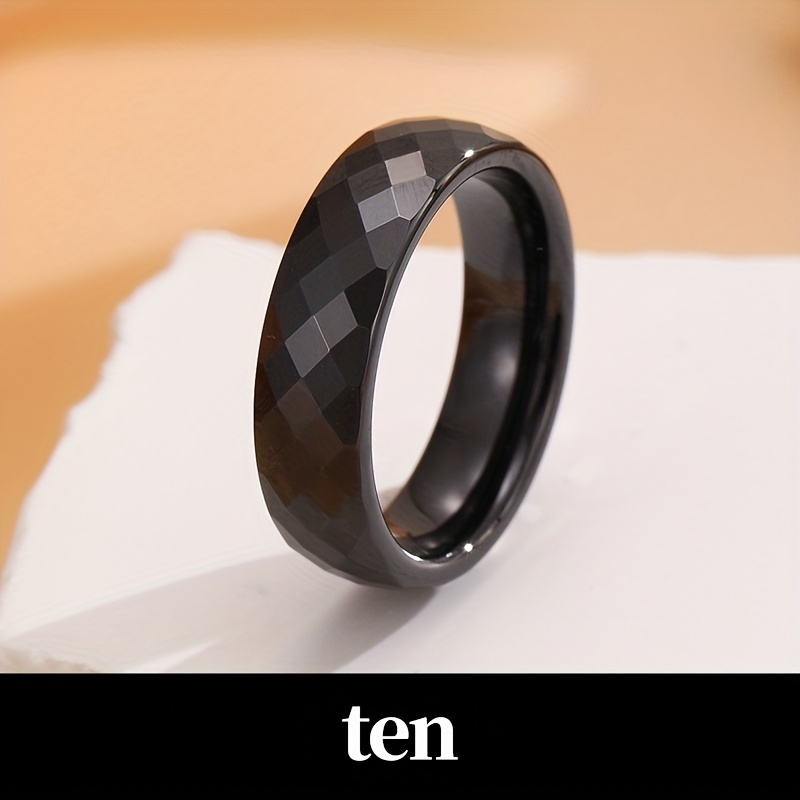 Geometric Cut Ceramic Ring for Couple